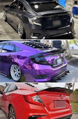 Rear Spoiler Compatible with 2016–2021 Honda Civic Sedan, Duckbill High Kick Trunk Wing Lip Fits 2016 2017 2018 2019 2020 2021 (Glossy Black) in Kuwait