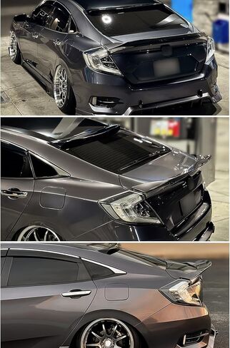 Rear Spoiler Compatible with 2016–2021 Honda Civic Sedan, Duckbill High Kick Trunk Wing Lip Fits 2016 2017 2018 2019 2020 2021 (Glossy Black) in Kuwait