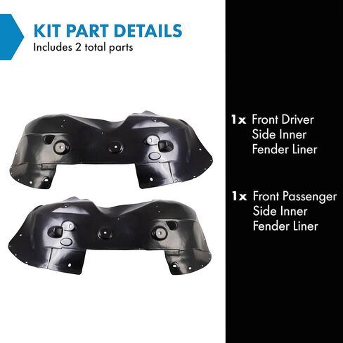 TRQ Front Inner Fender Liner Set Compatible with 2007-2014 Cadillac Escalade Escalade ESV 2007-2013 Escalade EXT GM1248178 GM1249178 in Saudi Arabia