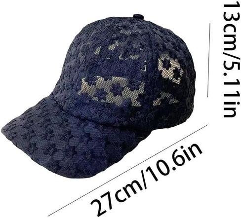 2PCS Women's Lace Floral Baseball Cap - Breathable Mesh Back, Adjustable Polyester Sun Protection Hat in Saudi Arabia