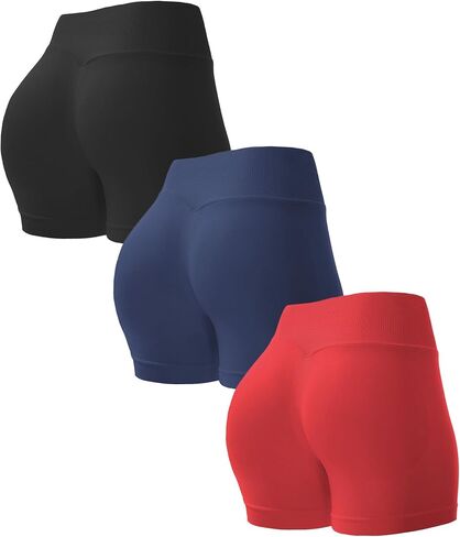 UG Active 3 Pack 3.5 "سرنش بعقب رفع السراويل تجريب للنساء سلس عالية الخصر البطن التحكم اليوغا الصالة الرياضية قصيرة in Kuwait