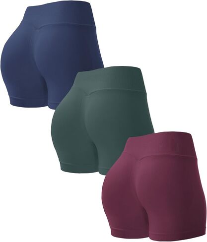 UG Active 3 Pack 3.5" Scrunch Butt Lifting Workout Shorts for Women Seamless High Waist Tummy Control Yoga Gym Short in Saudi Arabia