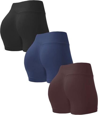 UG Active 3 Pack 3.5 "سرنش بعقب رفع السراويل تجريب للنساء سلس عالية الخصر البطن التحكم اليوغا الصالة الرياضية قصيرة in Kuwait