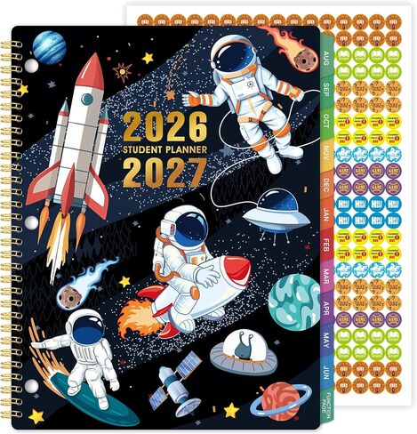 Student Planner 2026-2027 - School Planner 2026-2027, Aug. 2026 - Jun. 2027, 9" x 11", 26-27 Academic Planner with 3-Hole Punched, Colourful Tabs & Stickers in Saudi Arabia