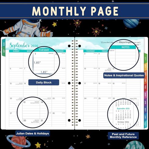 Student Planner 2026-2027 - School Planner 2026-2027, Aug. 2026 - Jun. 2027, 9" x 11", 26-27 Academic Planner with 3-Hole Punched, Colourful Tabs & Stickers in Saudi Arabia