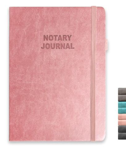 Sysflmygs Notary Journal - كتاب سجل كاتب العدل الرسمي مع صفحات مرقمة - كتاب سجل مجلة كاتب العدل لأعمال وسجلات التوثيق - لوازم كاتب العدل - 402 إدخالات، غلاف فني، 7 بوصة × 10 بوصة، وردي in Saudi Arabia