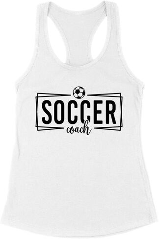 Outline Soccer Coach Tank Top Fitted Racerback Women's in Saudi Arabia