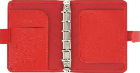 Filofax Saffiano Organizer, Pocket Size, Poppy - Cross-Grain, Leather-Look, Six Rings, Week-to-View Insert, Multilingual (C022471) in Saudi Arabia