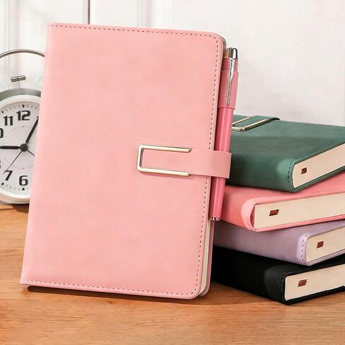 Classic Lined A5 Notebook,200 Pages Extra Thick,Vintage Business Meeting Journal with Magnetic Closure,Bookmark,Dated Pages in English for Writing,Travel,Business,Work for College Students(Light blue) in Saudi Arabia
