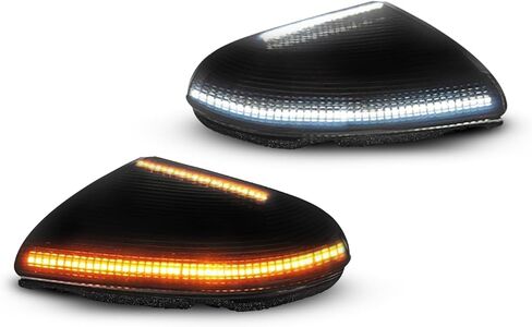 LESAUCE LED Side Mirror Lights for 2009-2021 Dodge Ram 1500 2500 3500 4500 Laramie Switchback Amber Turn Signals White Puddle Lights Smoked Lens Driver & Passenger Side Assembly for Pickup Truck, 2PCS in Kuwait