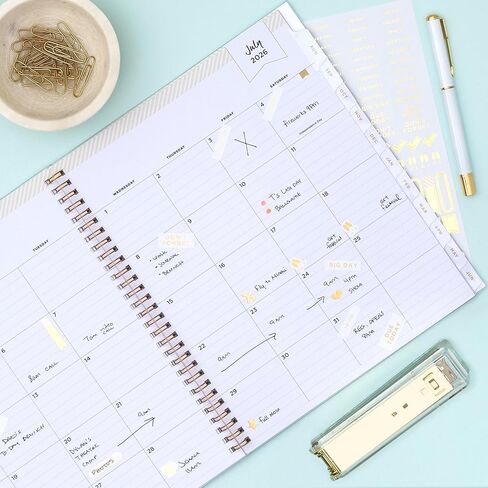 Blue Sky Day Designer 2026-2027 Monthly Academic Year Planner Calendar, July 2026 - June 2027, 8" x 10", Monthly Layout, Flexible Cover, Wirebound, Laminated Tabs, Climbing Floral Mint in Saudi Arabia