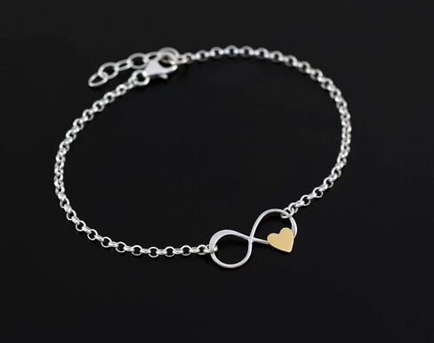 A Charmed Impression Nanny Gifts from Kids for Women • Gift for Nanny Bracelet • Sterling Silver Bracelet • Babysitter Gratitude and Appreciation Jewelry • Best Nanny Ever • Infinity Gold Heart Charm in Saudi Arabia