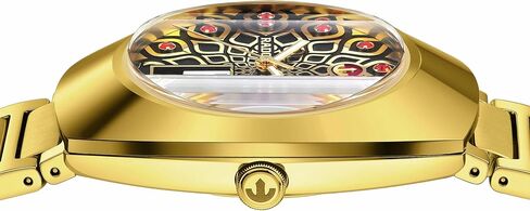 Rado - DiaStar Original Automatic - للرجال - ساعة سويسرية - سيراموس ملون بالذهب الأصفر شديد اللمعان وهيكل من الفولاذ المقاوم للصدأ مطلي بتقنية PVD - كريستال الياقوت و11 قرص زركونيا مكعب أحمر - 80 ساعة من احتياطي الطاقة - أوتوماتيكي - 38 ملم - مقاومة للماء in Saudi Arabia