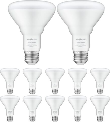 SHINESTAR 12-Pack E12 Candelabra LED لمبات الإضاءة، ما يعادل 60 وات، ضوء النهار 5000K، قابل للتعتيم in Kuwait