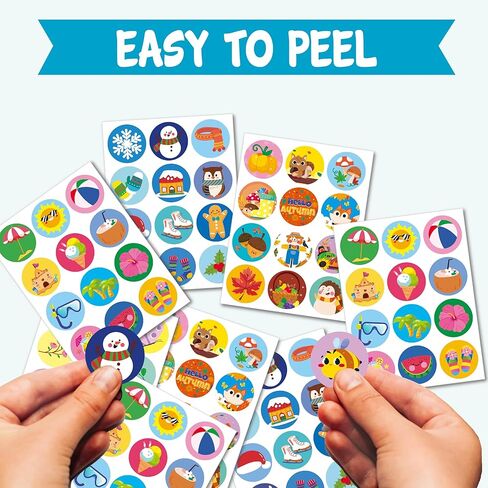 480PCS Seasons Stickers - for Classroom, Seasons Crafts and Party Favors, Spring, Summer, Fall, Winter，Great for Holiday Season Gifts, Christmas Party, Cards, Envelopes, Boxes, Tags, and Supplies in Saudi Arabia