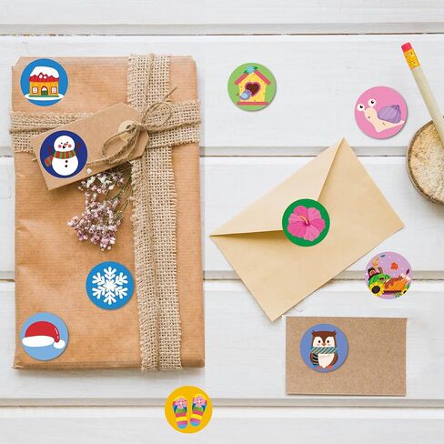 480PCS Seasons Stickers - for Classroom, Seasons Crafts and Party Favors, Spring, Summer, Fall, Winter，Great for Holiday Season Gifts, Christmas Party, Cards, Envelopes, Boxes, Tags, and Supplies in Saudi Arabia