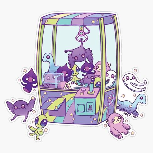 Magnet Cryptid Crane Game Machine Magnetic Vinyl Sticker 5" in Saudi Arabia