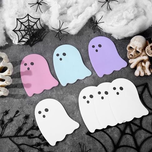 JarThenaAMCS 1200Pcs Halloween Sticky Notes Pastel Ghost 3 x 3.4 Inch Self Adhesive Notepads Removable White Pink Purple Green Memo Pads for School Home Office Classroom Supplies in Saudi Arabia