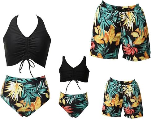 Two Piece Matching Family Swimsuit Set Mommy and Me Bathing Suit Family Matching Swimwear Bikini Sets in Kuwait