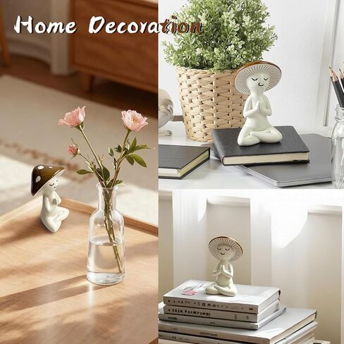 ديكور فطر هوسرنوفو، تماثيل فطر لطيفة مع وضع متصل باليدين لتزيين المنزل والمكتب والحديقة، هدية مضحكة لعيد ميلاد المنزل الجديد والفيل الأبيض in Kuwait