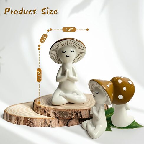 ديكور فطر هوسرنوفو، تماثيل فطر لطيفة مع وضع متصل باليدين لتزيين المنزل والمكتب والحديقة، هدية مضحكة لعيد ميلاد المنزل الجديد والفيل الأبيض in Kuwait