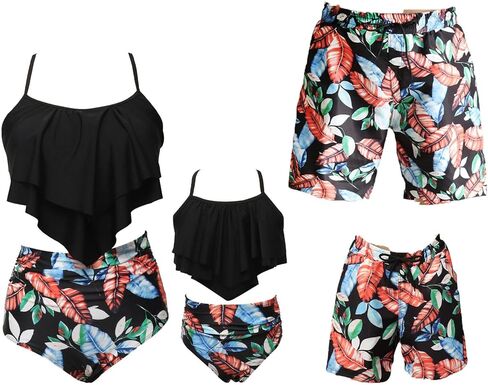 Two Piece Matching Family Swimsuit Set Mommy and Me Bathing Suit Family Matching Swimwear Bikini Sets in Kuwait