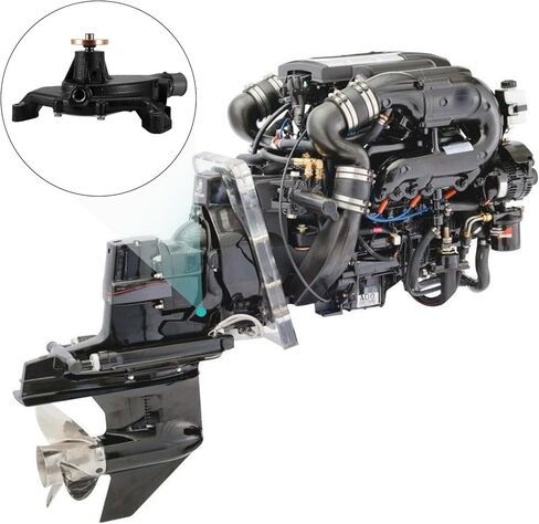46-8M0113735 مضخة مياه البحر (المكره النحاسية، محمل C&U) لمحرك Mercruiser Mercury Marine 7.4L 8.2L V8، فولفو Penta، OMC Crusader Assembly FI1101053 in Saudi Arabia