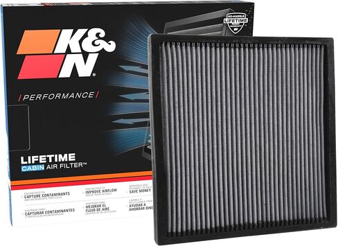 فلتر هواء كابينة K&N مدى الحياة: هواء ممتاز وقابل للغسل ونظيف لمقصورتك: متوافق مع 2010-2015 Chervolet: Camaro، SS، ZL1، VF3017 in Kuwait
