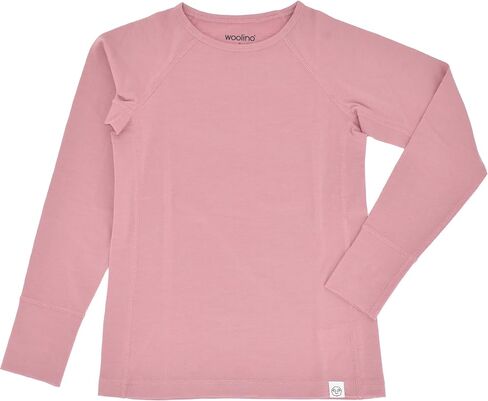 Woolino Merino Wool Base Layer for Kids - Super Soft Kids Long Sleeve Thermal Top and Leggings - All Natural Base Layer Shirt and Bottoms - Blush in Kuwait