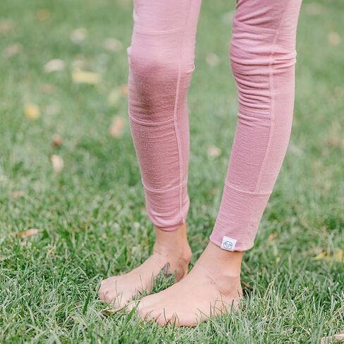 Woolino Merino Wool Base Layer for Kids - Super Soft Kids Long Sleeve Thermal Top and Leggings - All Natural Base Layer Shirt and Bottoms - Blush in Kuwait