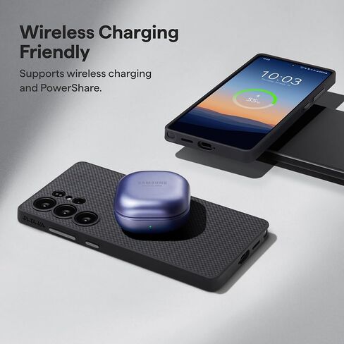 حافظة بيتاكا لهاتف Samsung Galaxy S24 Ultra، مقاس 6.8 بوصة، متوافقة مع MagSafe، حافظة S24 Ultra الواقية، مصنوعة من ألياف الأراميد 1500D [جراب PinButton] أسود in Kuwait