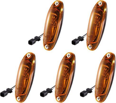 5PCS Amber LED Front Marker Cab Roof Running Top Lights with Wire and Male Plug Fit for Trucks Freightliner Cascadia 2008-2013 in Saudi Arabia