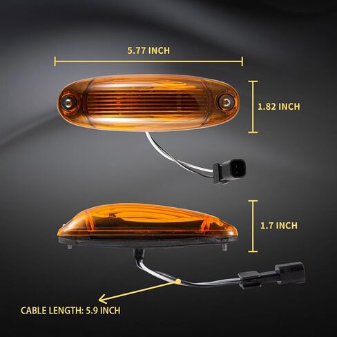 5PCS Amber LED Front Marker Cab Roof Running Top Lights with Wire and Male Plug Fit for Trucks Freightliner Cascadia 2008-2013 in Saudi Arabia
