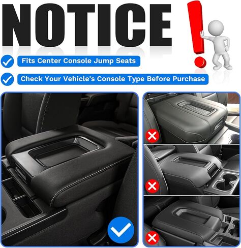 Front Seat Center Console TPE Armrest Liner Mat Compatible with 2014-2020 Chevy Silverado Suburban Tahoe GMC Sierra Yukon XL Replacement 22876379 Armrest Mat Easy to Clean and Waterproof in Saudi Arabia