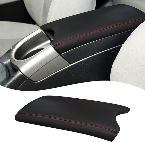 QianBao Compatible with Toyota Prius 2010 2011 2012 2013 2014 2015 Leather Armrest Box Center Console Cover Middle Console Cover Protector Red Stitches in Saudi Arabia