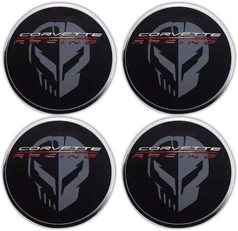 4 قبعات 2020-2025 C8 كورفيت سباق جيك الجمجمة مركز العجلة شعار 84385014 بديل لـ C8 in Kuwait