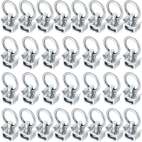 Hotop Single Stud Fitting L Track 4, 000lb Capacity with Stainless Steel Round Ring Aluminum Keeper Cargo Control for Airline Track Logistic Installation(10 Pcs) in Saudi Arabia