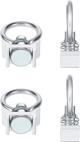 Hotop Single Stud Fitting L Track 4, 000lb Capacity with Stainless Steel Round Ring Aluminum Keeper Cargo Control for Airline Track Logistic Installation(10 Pcs) in Saudi Arabia