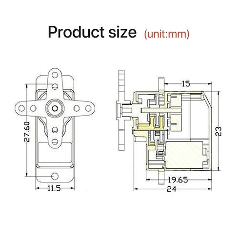 4 pcs ES08MA II 12g Servo Metal Gear 4.8V~6.0V in Saudi Arabia