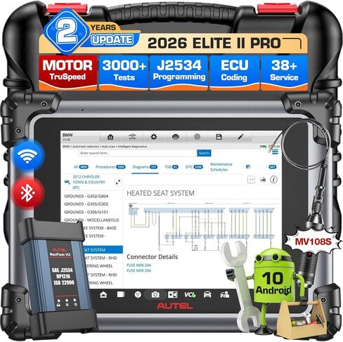 2026 Autel MaxiSYS Elite II PRO Scanner, Elite 2 Pro 2-Year Free Update ($2590) OE-Level J2534 Function as MSUltra MS919 MS909 V2.0 of MS908S PRO II, Motor TruSpeed, 40+ Resets 3000+ Tests CAN FD DoIP in Saudi Arabia