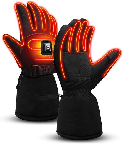 Heated Gloves for Men Women - Electric Hand Warmers with 3 Heating Levels & Fast Heating Technology, Waterproof Windproof Thermal Gloves for Skiing, Snowboarding, Cycling (Machine Washable) in Kuwait