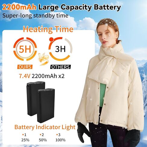 Heated Gloves for Men Women - Electric Hand Warmers with 3 Heating Levels & Fast Heating Technology, Waterproof Windproof Thermal Gloves for Skiing, Snowboarding, Cycling (Machine Washable) in Kuwait