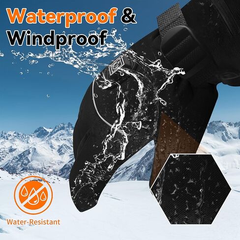 Heated Gloves for Men Women - Electric Hand Warmers with 3 Heating Levels & Fast Heating Technology, Waterproof Windproof Thermal Gloves for Skiing, Snowboarding, Cycling (Machine Washable) in Kuwait
