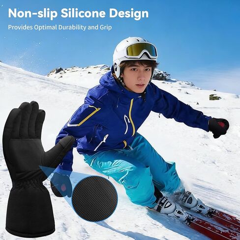 Heated Gloves for Men Women - Electric Hand Warmers with 3 Heating Levels & Fast Heating Technology, Waterproof Windproof Thermal Gloves for Skiing, Snowboarding, Cycling (Machine Washable) in Kuwait