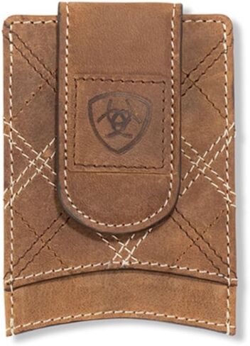 ARIAT Men's Cross Stitch Bifold Money Clip with Embossed Patch in Saudi Arabia
