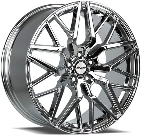 عجلة زنبركية مخصصة من SHIFT WHEELS - 20x8.5، 35 إزاحة، نمط مسمار 5x114.3، محور 73.1 ملم - حافة من الكروم in Kuwait