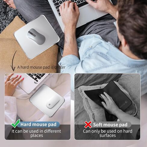 Metal Aluminum Mouse Pad One Side PU Leather Mouse Mat for Office and Home (Small) in Saudi Arabia