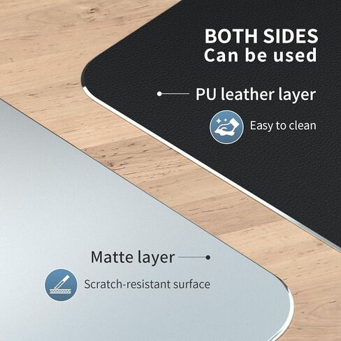 Metal Aluminum Mouse Pad One Side PU Leather Mouse Mat for Office and Home (Small) in Saudi Arabia