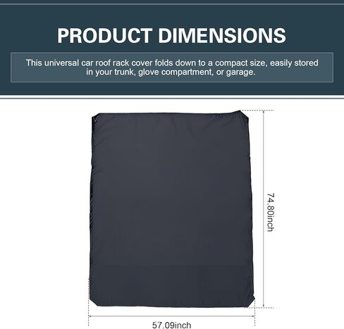 Car Roof Rack Cover, Waterproof Rooftop Cargo Cover, 74.8 x 57 Inches Rooftop Luggage Rain Cover with Drawstring, Universal Travel Accessories, for Most Cars (Black) in Saudi Arabia