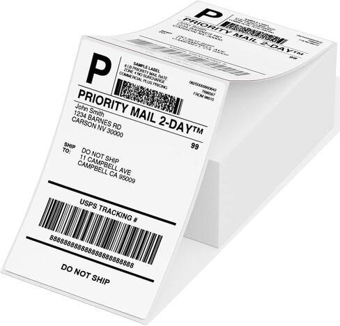 Phomemo 241BT Bluetooth Thermal Shipping Label Printer 4X6 - Wireless Thermal Label Printer for Shipping Packages + 4"x 6" Direct Fanfold Thermal Labels (Fanfold Style & 500 Labels) in Saudi Arabia